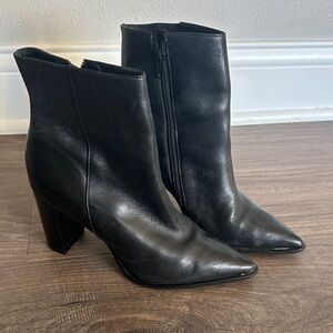 ABLE Black Leather Ankle Boots